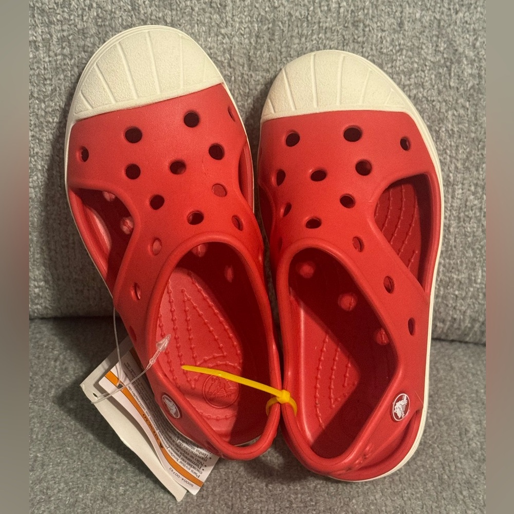 Rare New Crocs 202610 Toddler Bump It K Sandals Size C10 Flame & White